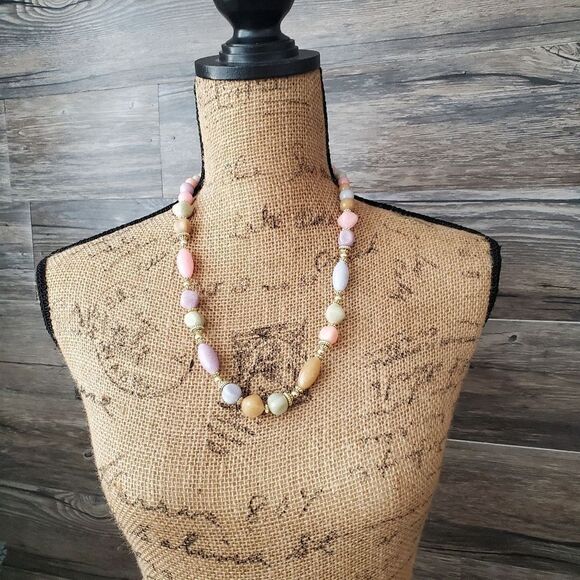 Pastel Easter Beaded Themed Necklace  Beautiful Summer Colors - Picture 2 of 8